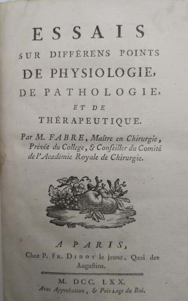 FABRE, Pierre. Essays on various points of...