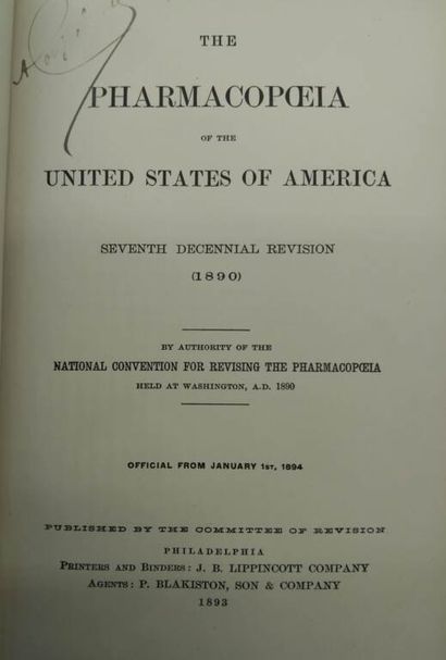 [PHARMACOPEE]. The Pharmacopoeia of the United...