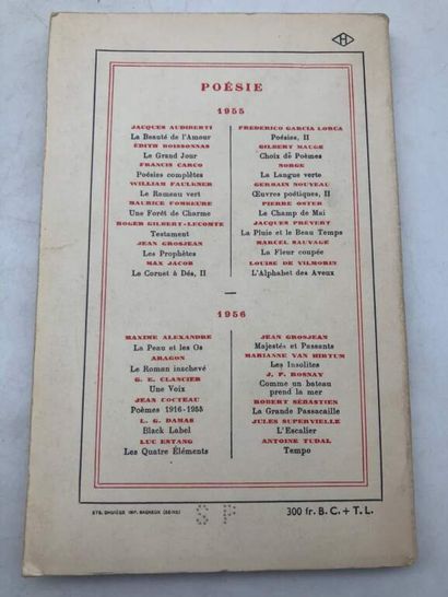 JACCOTTET, Philippe. L'Ignorant. Poèmes 1952-1956.
Published...