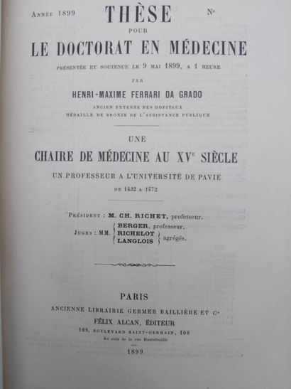 [MANETTE - MEDECINE]. Set of 7 theses including:...