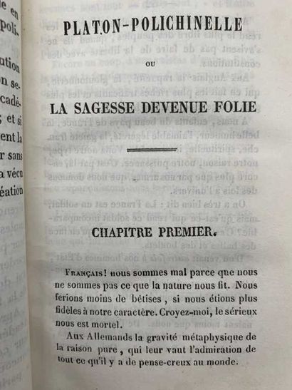 MARTINET, Antoine. Platon-Polichinelle ou...