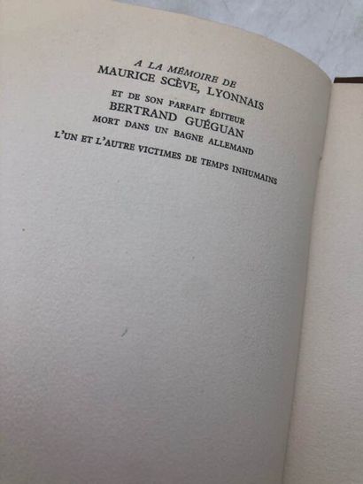 SCEVE, Maurice. Choix des textes.
Published...