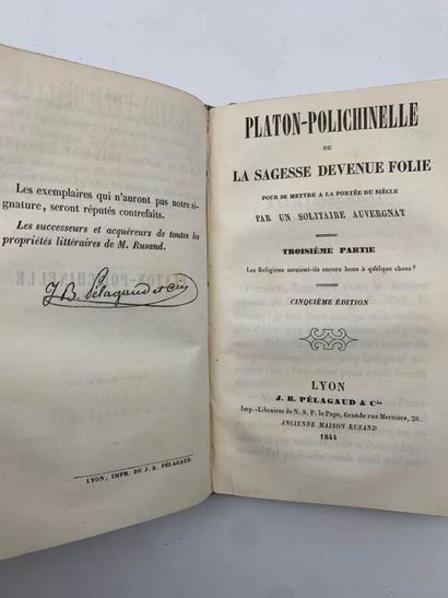 MARTINET, Antoine. Platon-Polichinelle ou...