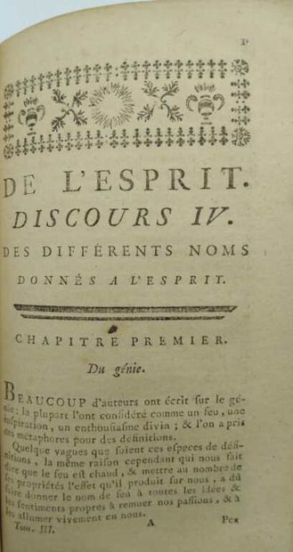 HELVETIUS, Claude-Adrien. De l'Esprit.
Published...