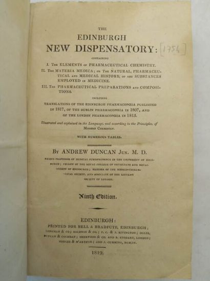 [PHARMACOPEE] DUNCAN, Andrew. The Edinburgh...