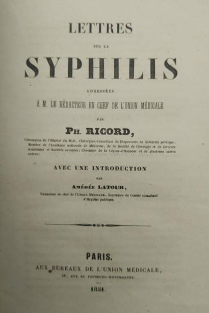 RICORD, Philippe. Set of 2 volumes including...