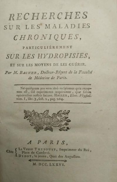 BACHER, Georges Frédéric. Recherches sur...