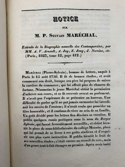 MARÉCHAL, Sylvain. Almanach des honnêtes...