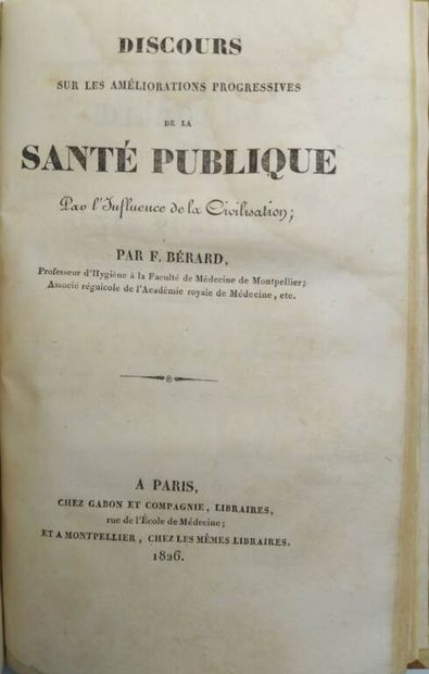 BERARD, Frédéric. Esprit des doctrines médicales...