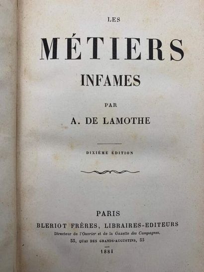 LAMOTHE, Alexandre de. Les Métiers infames.
Published...