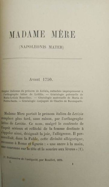 LARREY, Félix Hippolyte. Madame mère (Napoleonis...