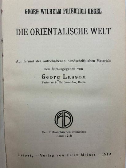 [JOYSTICK - PHILOSOPHY]. HEGEL, Georg Wilhelm...