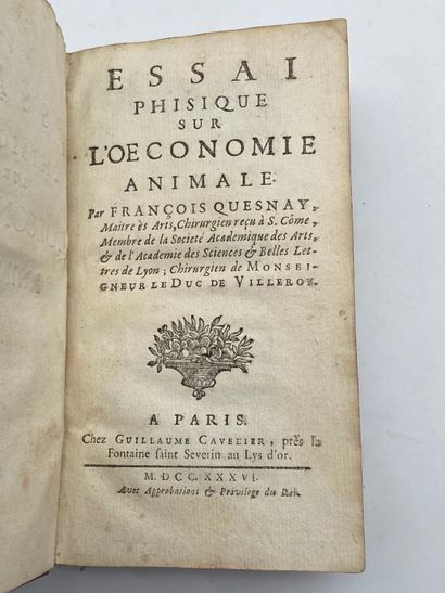 QUESNAY, François. Essai phisique sur l'Oeconomie...