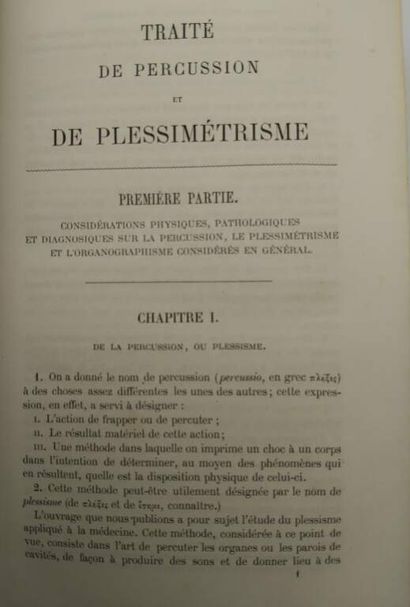 PIORRY, Pierre Adolphe. Traité de plessimétrisme...
