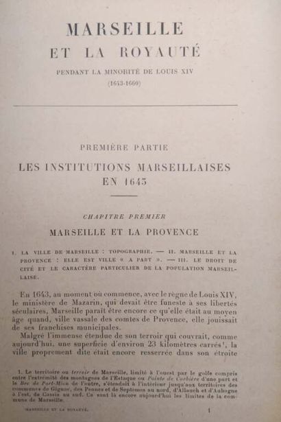 [MARSEILLE] CREMIEUX, Adolphe. Marseille...