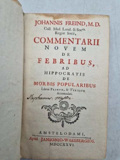 FREIND, Johannis. Commentarii Novem de Frbribus,...