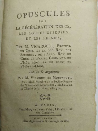 VIGAROUS, Barthélemy. Opuscules sur la regénération...