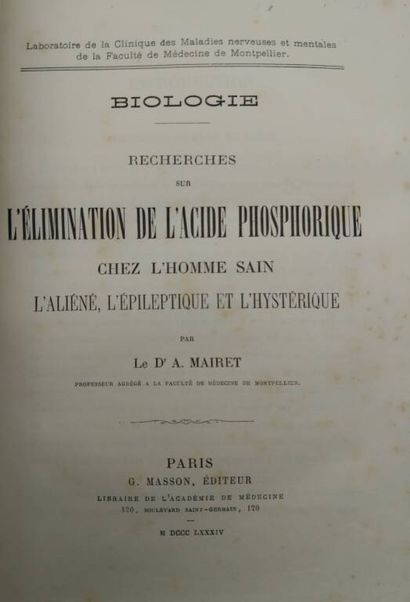 [MANETTE - PSYCHIATRIE]. Collection of 6...