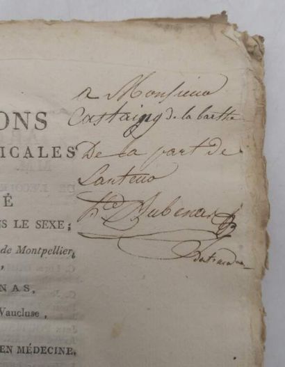 [MANETTE - MEDICINE]. Set of 5 theses including:...