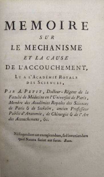 PETIT, Antoine. Recueil de pièces relatives...