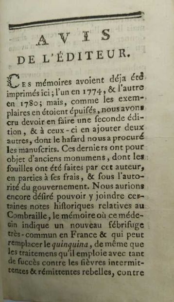 BARAILON, Jean-François. Mémoires sur des...
