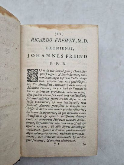 FREIND, Johannis. Commentarii Novem de Frbribus,...