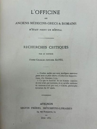 [MANETTE - MEDECINE]. Set of 16 medical theses.

Set...