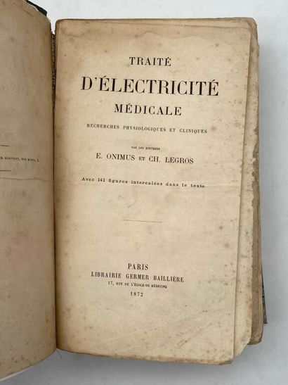 ONIMUS, Ernest and LEGROS. Traité d'électricité...