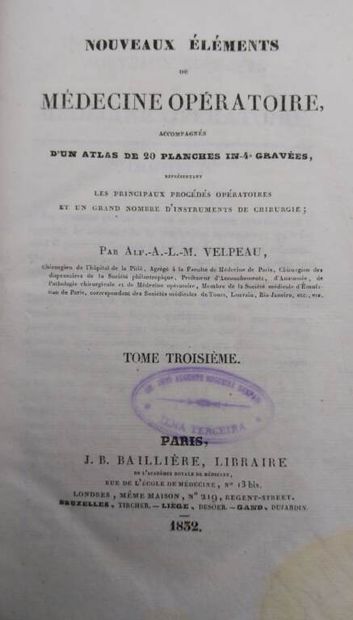 VELPEAU, Alfred. Nouveaux éléments de médecine...