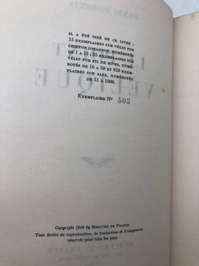 PICHETTE, Henri. Le Point vélique.
Published...