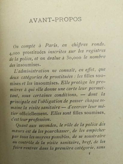 [PROSTITUTION]. Prostitutes in Paris. Notes...