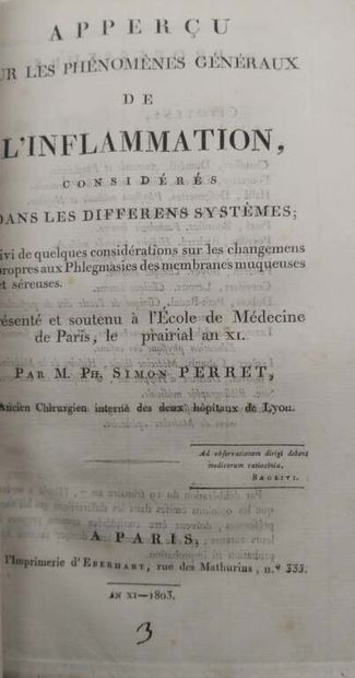 [MANETTE - MEDECINE]. Set of 8 theses collected...