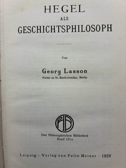 [JOYSTICK - PHILOSOPHY]. HEGEL, Georg Wilhelm...