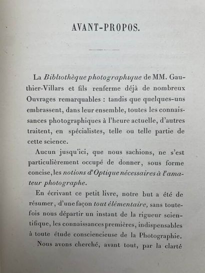 SORET, Adrien. Optique photographique: Notions...