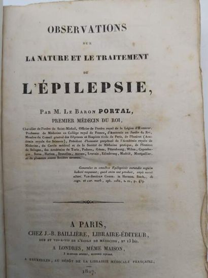 PORTAL, Antoine. Observations on the nature...