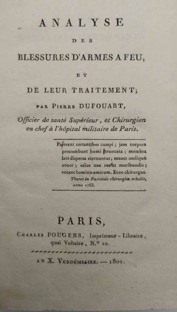 DUFOUART, Pierre. Analysis of firearm injuries...