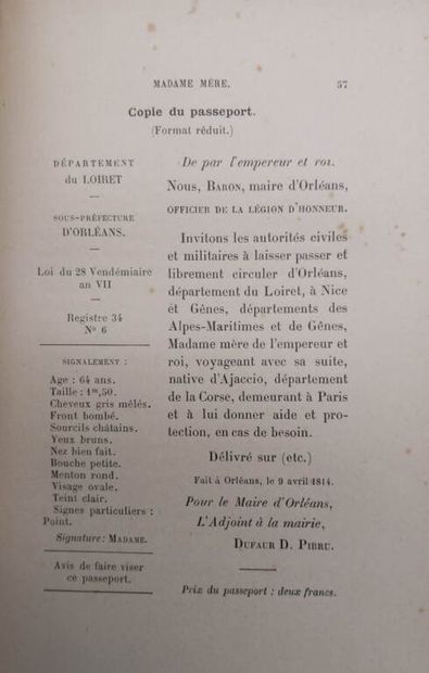 LARREY, Félix Hippolyte. Madame mère (Napoleonis...