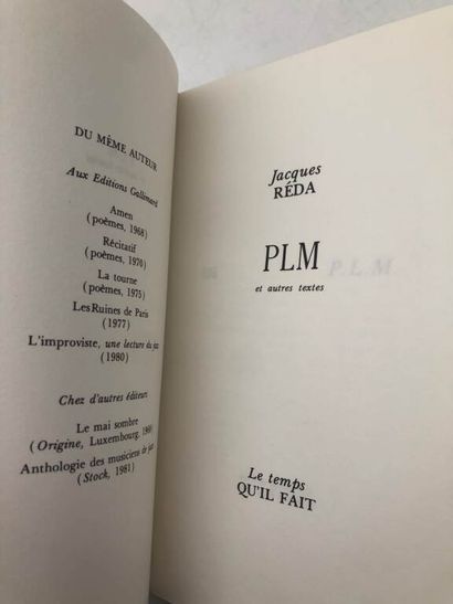 REDA, Jacques. PLM and other texts.
Published...