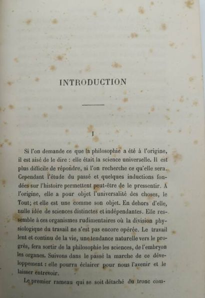 RIBOT, Théodule. Set of 2 volumes including:...