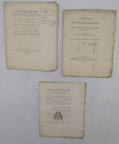 [MANETTE - MEDICINE]. Set of 5 theses including:...