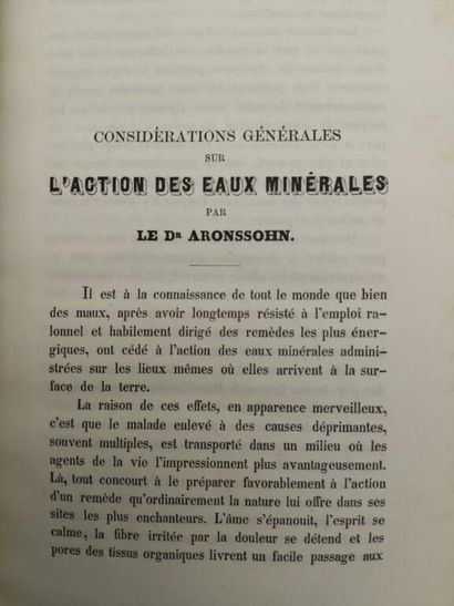 [MINERAL WATERS]. Traité sur les eaux minérales...