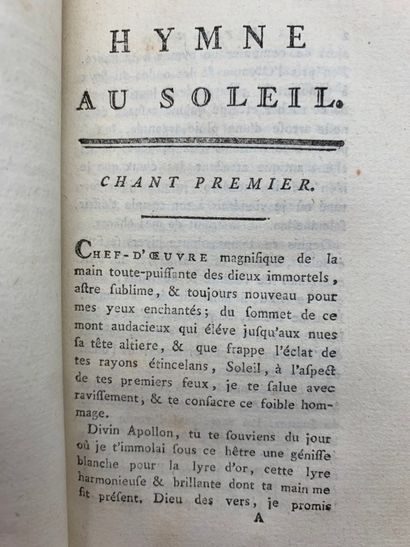 REYRAC, Philippe Laurens de. Hymne au soleil,...