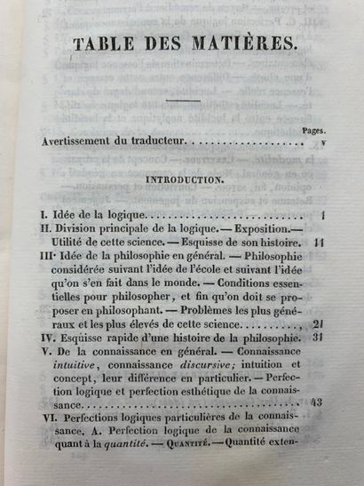 KANT, Emmanuel and TISSOT, Joseph. Logique...