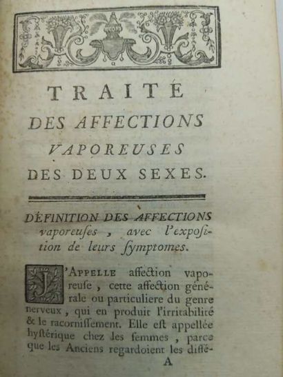 POMME, Pierre. Traité des affections vaporeuses...