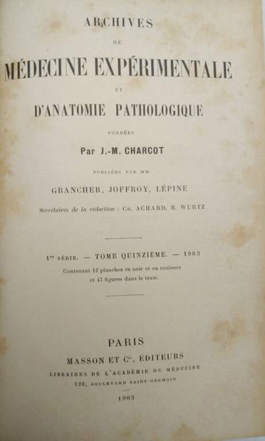 [MANETTE - MEDECINE]. Set of 6 volumes of...