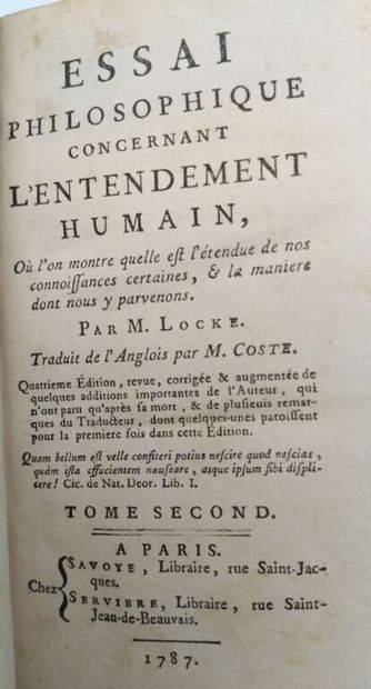 LOCKE, John. Essai philosophique concernant...