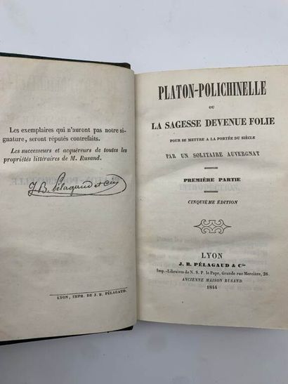 MARTINET, Antoine. Platon-Polichinelle ou...