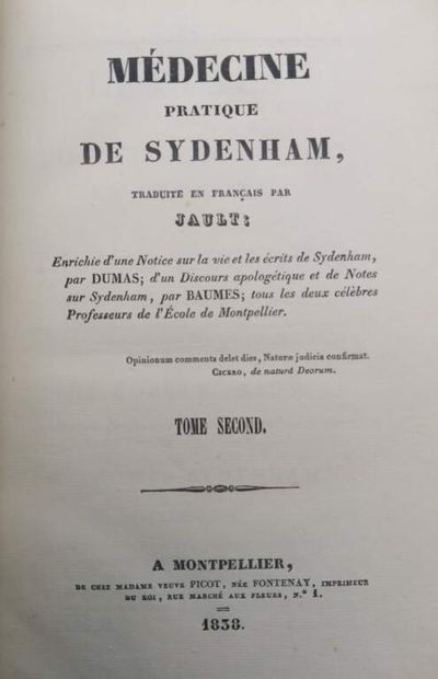 SYDENHAM, Thomas. Sydenham's practical medicine.
Published...