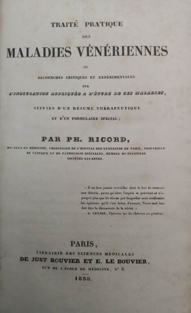 RICORD, Philippe. Set of 2 volumes including...