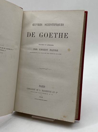FAIVRE, Ernest. Goethe's scientific works.
Published...